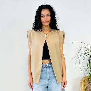 Boxy Single Button Vest (L)