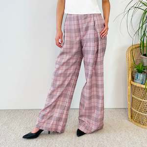 Bottoms: Ruby Checked Flared Pants (S)