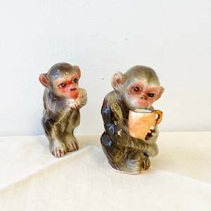 Homewares: Vintage Monkey Salt and Pepper Shakers