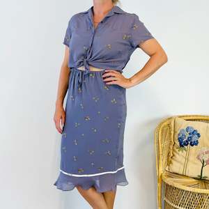 Tops: Vintage Silk Two Piece Set (L)