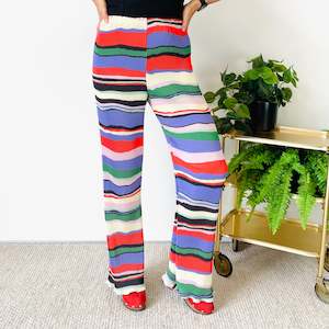 Colourful Micro-Pleated Pants (M)