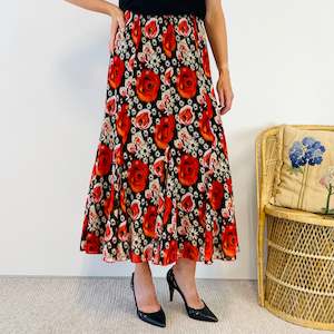Bottoms: Floral Midi Skirt (XL)