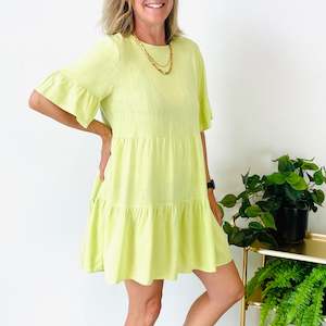 Linen Blend Mini Dress (S-M)