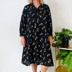 Vintage Dog Print Dress (L)