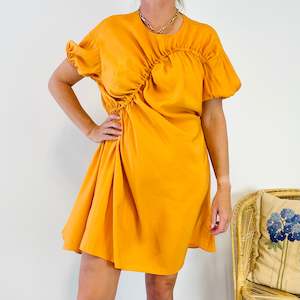 Dresses: Gathered Wave Mini Dress (L)