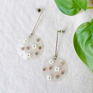 Womens Accessories: Floral Shell Earrings