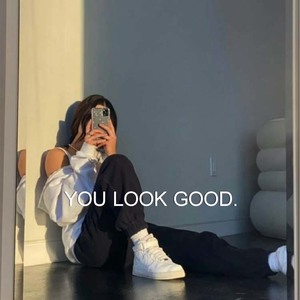 You Look Good Mirror Sticker - White