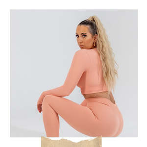 BODY ODY- Peach Ribbed Leggings