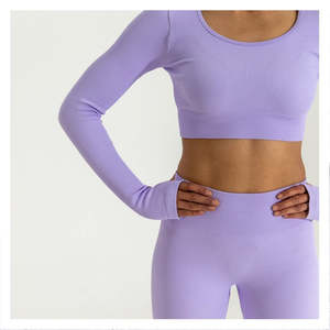 BODY ODY- Lavender Ribbed Crop Top