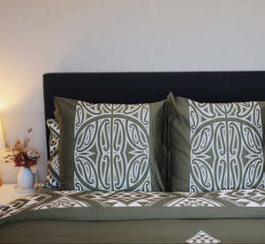 Organic Cotton Bedding Collection: Kawakawa Forest European Pillowcases (pair) - Ships in 2 weeks