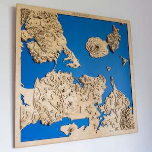 Wooden Map: Auckland - Topo