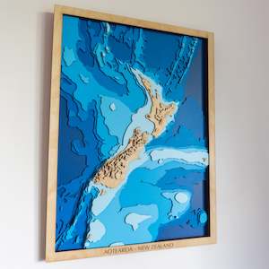 Wooden Map: New Zealand - Medium II