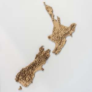 New Zealand Coastlines: New Zealand Topographic Map | Large