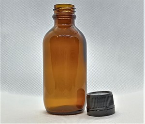 60ml: 100ml Amber Glass Bottle with Tamper-tel Lid
