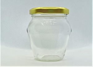 Glass: 212ml Clear Glass Jar with Gold lid