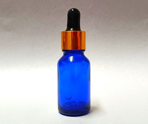 15ml Blue Glass Bottle with Gold Eye Dropper
