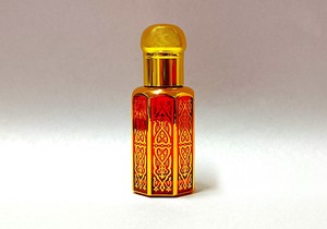 12ml Red & Gold Glass Bottle Roll On with Gold Lid