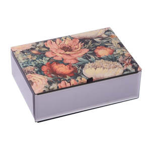 Red Flowers Open Jewellery Box
