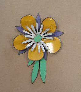 Wall Art: NZ Native Colourful Corsage - Yellow Manuka Design