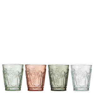 Panama Palm 4pk Glass Tumbler