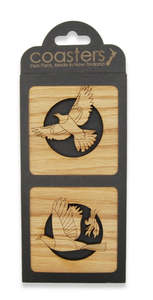 Duo Wooden Coasters Kereru