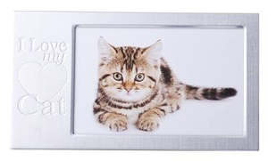 Metal Wall Art: I Love My Cat Photo Frame