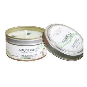 Candles: Abundance Sandalwood with Jade Crystal Energy Candle 80gm