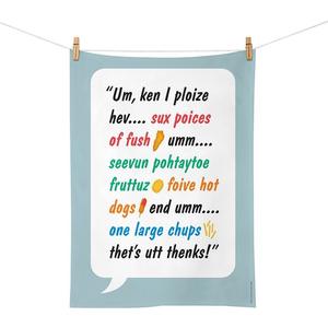Tea Towels: Glenn Jones - Fush & Chups Tea Towel