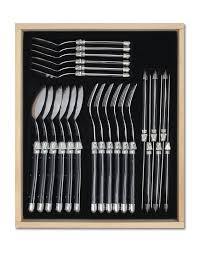 Utensils: Andre Verdier Laguiole Debutant 24 Piece Cutlery Set Black