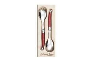 Utensils: Andre Verdier Laguiole Salad Server Set Red