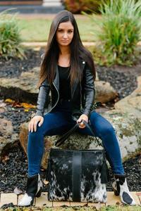 Brown Square Cowhide Handbag