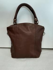 Handbags: Brown Grain Leather Fold Over Handbag