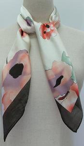 Scarves: Balck Floral Scarf