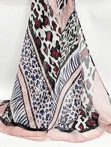 Scarves: Pink Animal Print Scarf