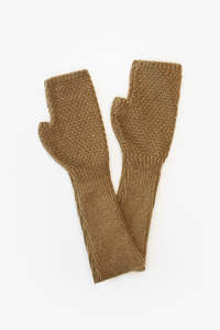 Gloves: Mabel Long Fingerless Gloves - Olive