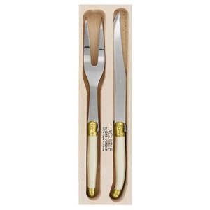 Laguiole Ivory/brass Carving Set