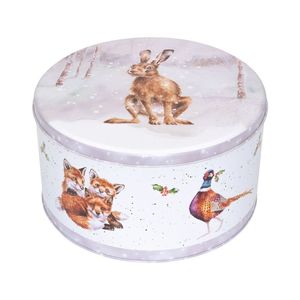 'Winter Woodland' Woodland Animal Christmas Round Tin