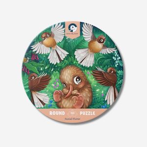 Kuwi Friends: Puzzle - Fantail Flurry - Round - 100 piece