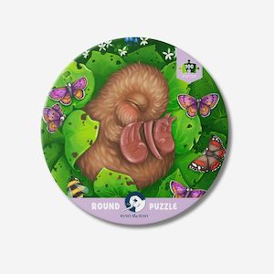 Kuwi Friends: Puzzle - Kiwi Chick Nap - Round - 100 piece