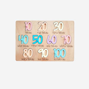 Puzzle - Numbers 10-100 in Māori - Pastels