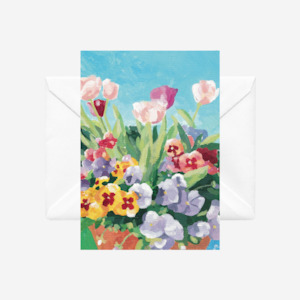 Cards: Card - Tulips & Pansies