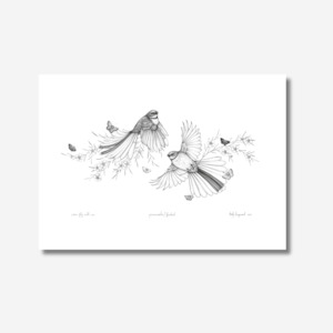Print - Come Fly With Me - Pīwaiwaka/Fantail