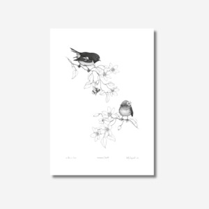 Art Prints: Print - So This Is Love - Miromiro/Tomtit