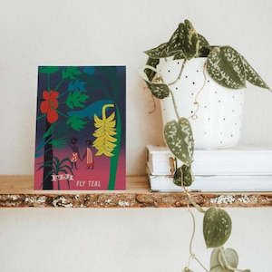 Arthur Thompson - Card - Fiji Fly Teal'; 1950s