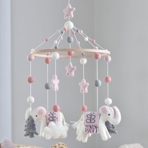Baby Mobiles: Pink Elephant Baby Mobile
