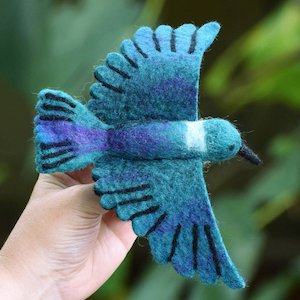 Felt Animals: Tūī NZ Native Bird - Hand Felted