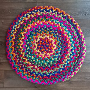 Nursery And Home: Colourful Plaited Felt Rug
