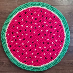 Nursery And Home: Watermelon Felt Ball Rug