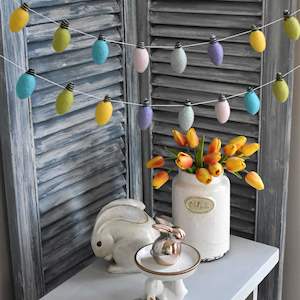 Spring Garden Lights Felt Garland