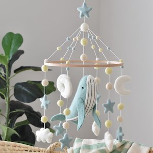 Animal Mobiles: Mint Whale Baby Mobile